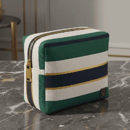 Canvas Rainbow Stripe Zip Pouch