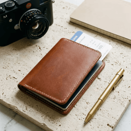 Carnet en cuir marron